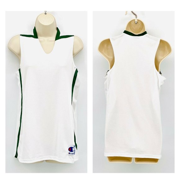 Champion Women's Double Dry Supreme Tank Top Size Small White Green NEW - Picture 1 of 10